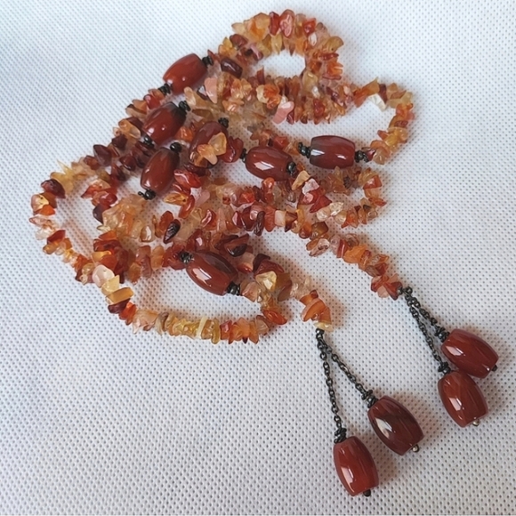 Carnelian Agate Unsigned Oval Stone Brooch Pin Prong Set Gold Tone Rope Setting - Picture 10 of 11